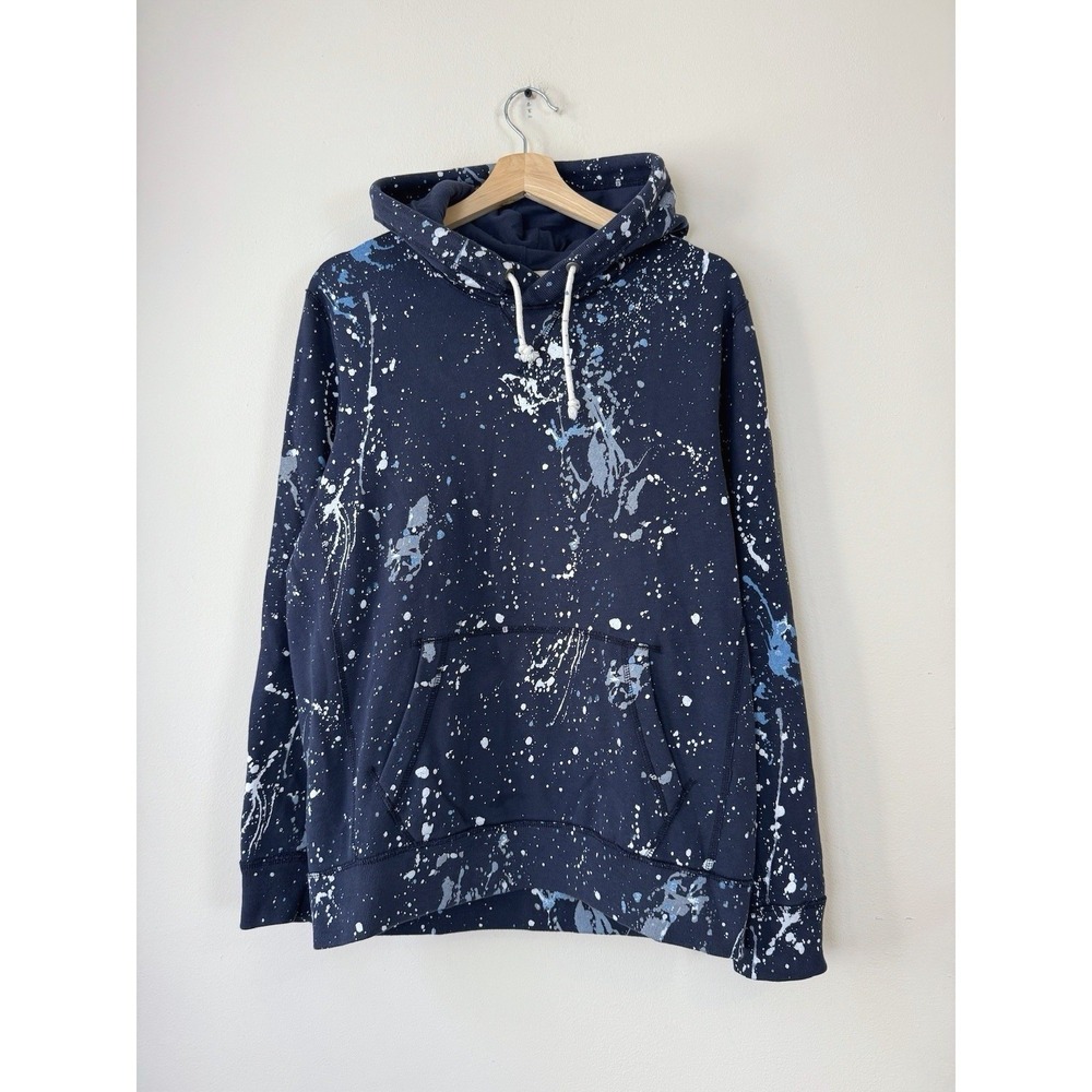 Abercrombie & Fitch Paint Splatter Pullover‎ Navy Blue Hoodie - Small